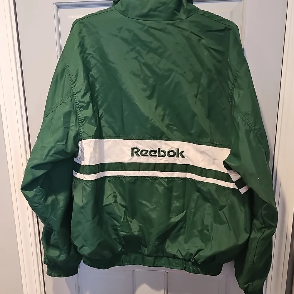 90s Reebok Windbreaker Jacket  Men Large Green Blue White Outerwear Activewear